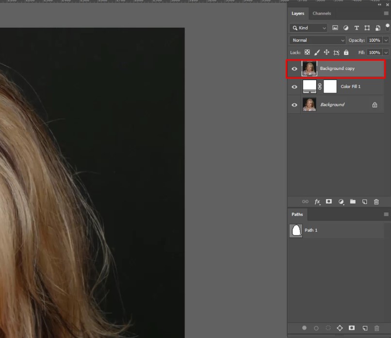 3.Make a duplicate background above the layer.